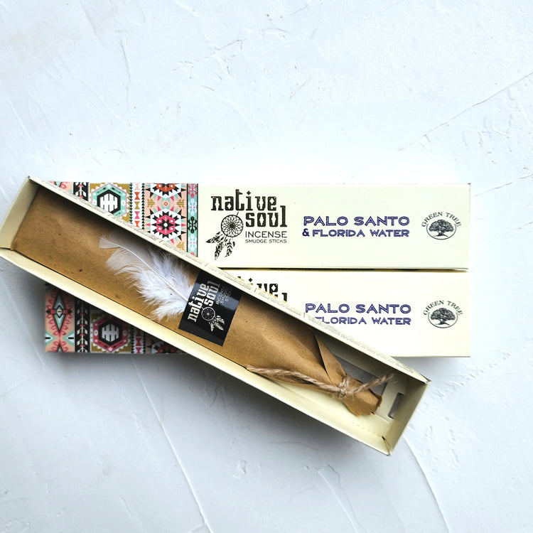 Native Soul Incense Palo Santo and Florida Water - Crystals and Me | Crystal Candles and Ethically Sourced Crystals
