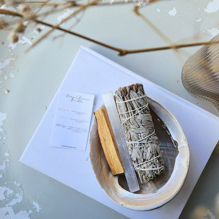 Abalone Home Cleanse Bundle - Crystals and Me | Crystal Candles and Ethically Sourced Crystals
