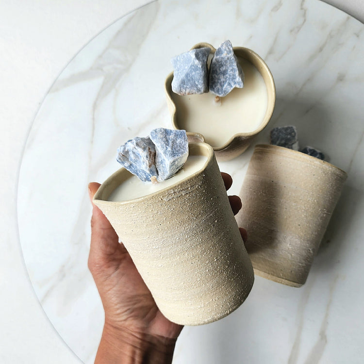 Sale-Sand Stoneware Candle