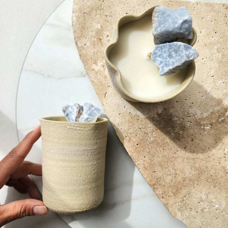 Sale-Sand Stoneware Candle