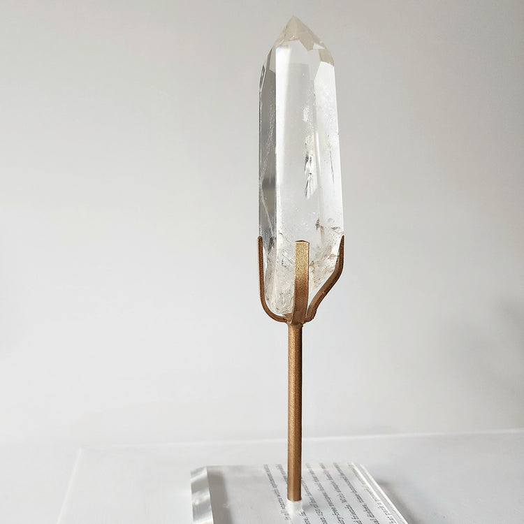 Clear Quartz Crystal AAA Rough Point with stand