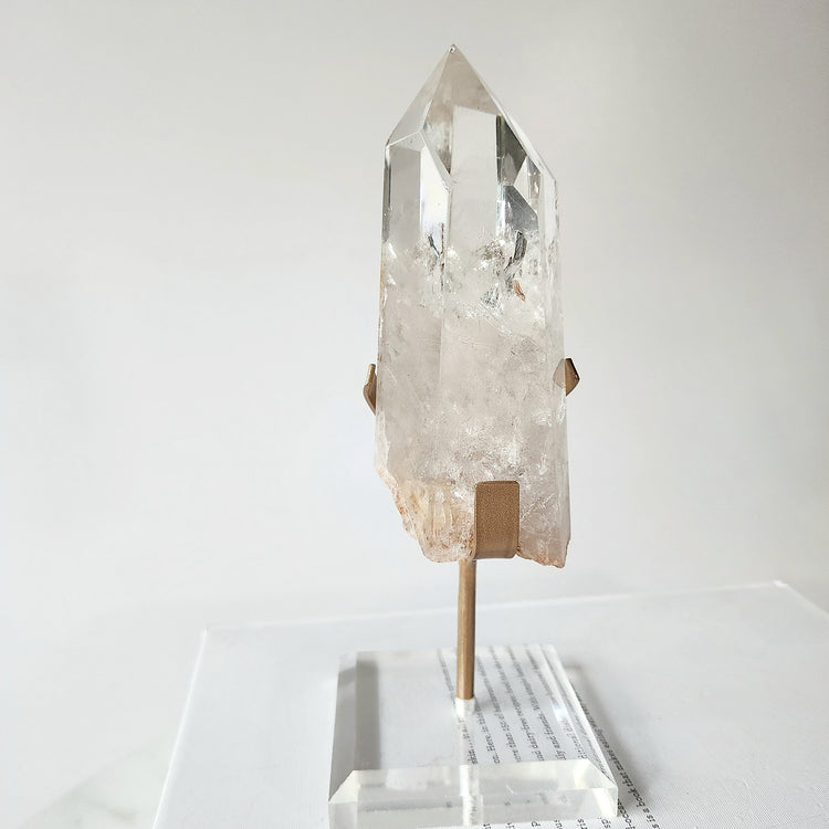 Clear Quartz Crystal AAA Rough Point with stand