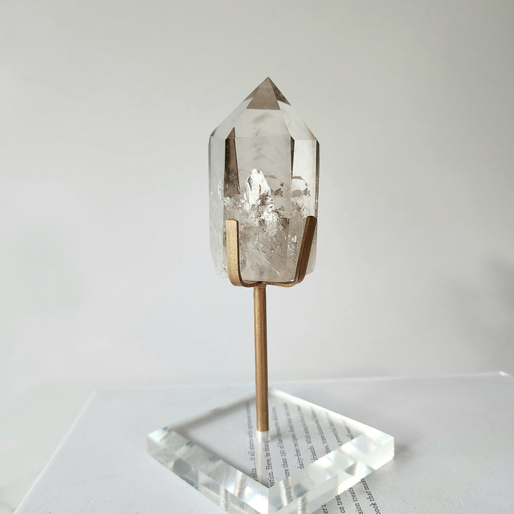 Clear Quartz Crystal AAA Rough Point with stand