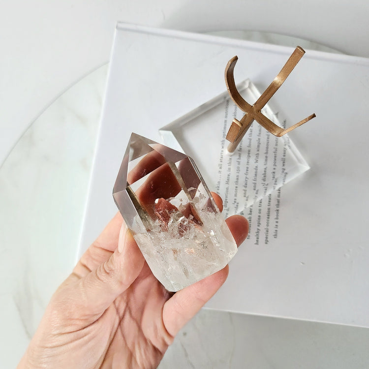 Clear Quartz Crystal AAA Rough Point with stand
