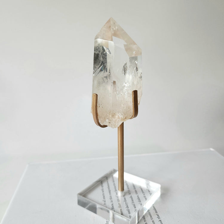 Clear Quartz Crystal AAA Rough Point with stand
