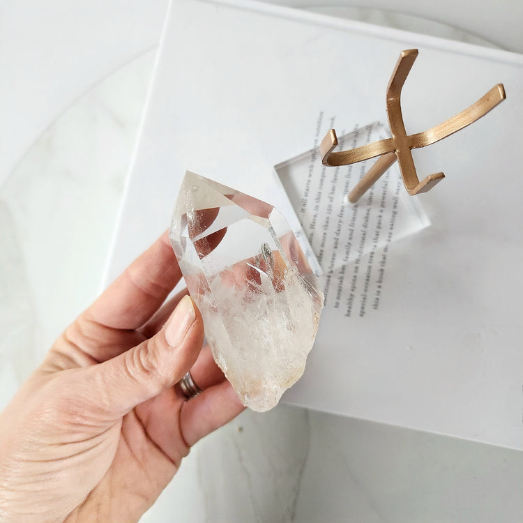Clear Quartz Crystal AAA Rough Point with stand