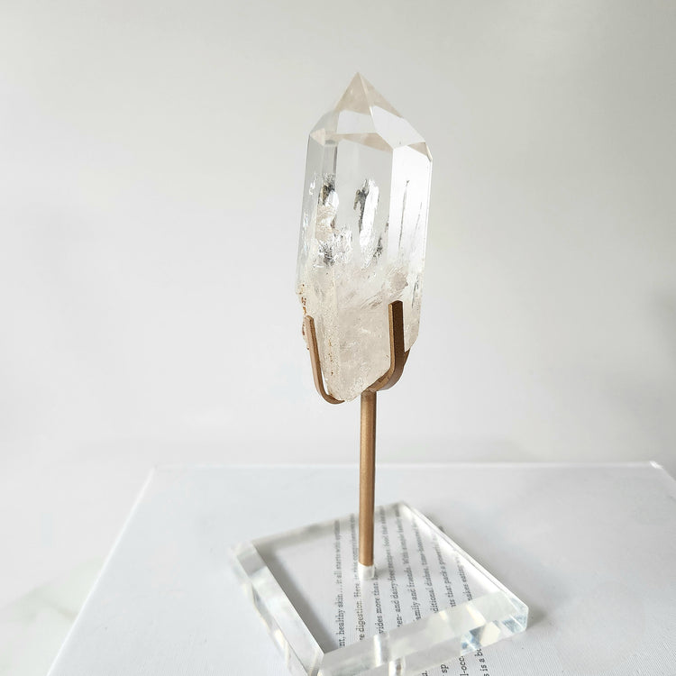 Clear Quartz Crystal AAA Rough Point with stand