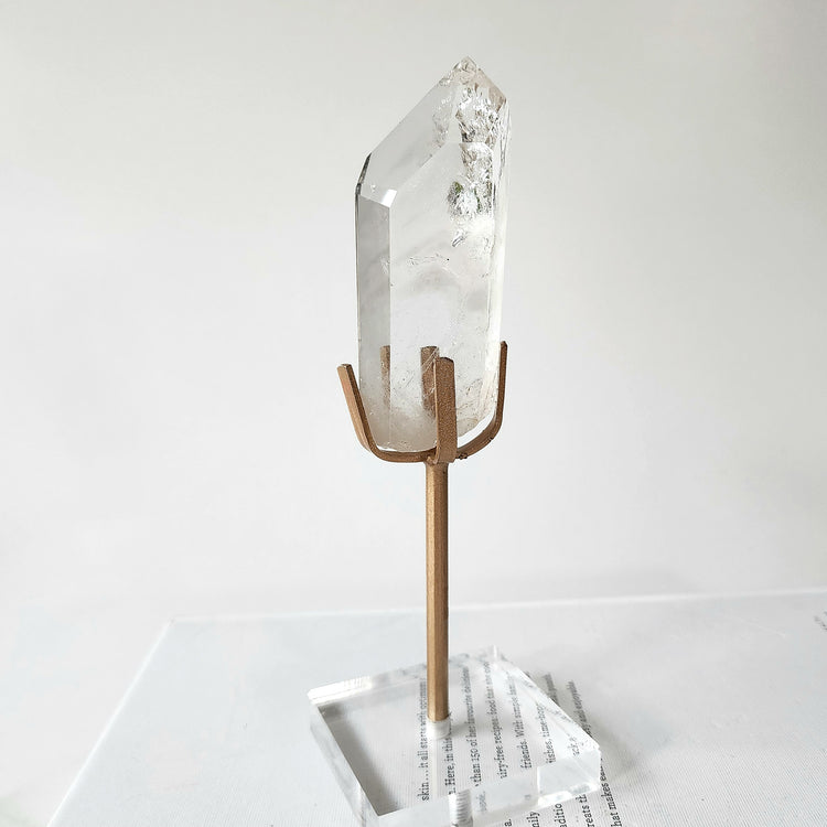 Clear Quartz Crystal AAA Rough Point with stand