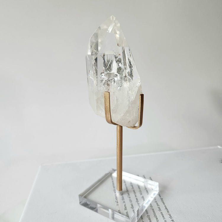 Clear Quartz Crystal AAA Rough Point with stand