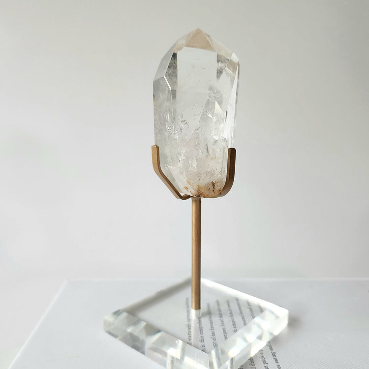 Clear Quartz Crystal AAA Rough Point with stand