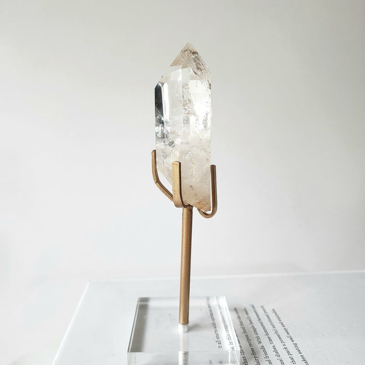 Clear Quartz Crystal AAA Rough Point with stand