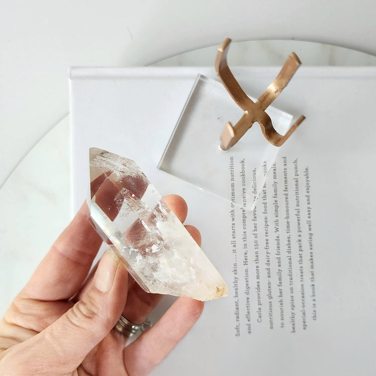 Clear Quartz Crystal AAA Rough Point with stand