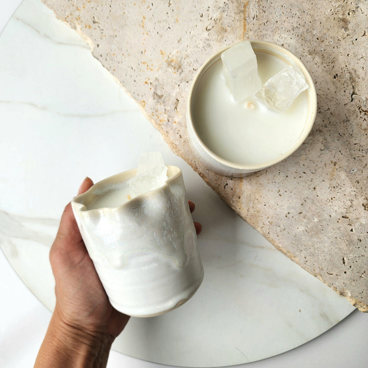 Daphne Stoneware Candle - Crystals and Me | Crystal Candles and Ethically Sourced Crystals