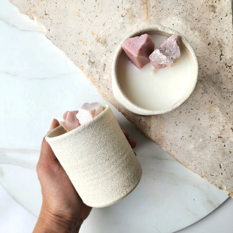 Sale-Sand Stoneware Candle