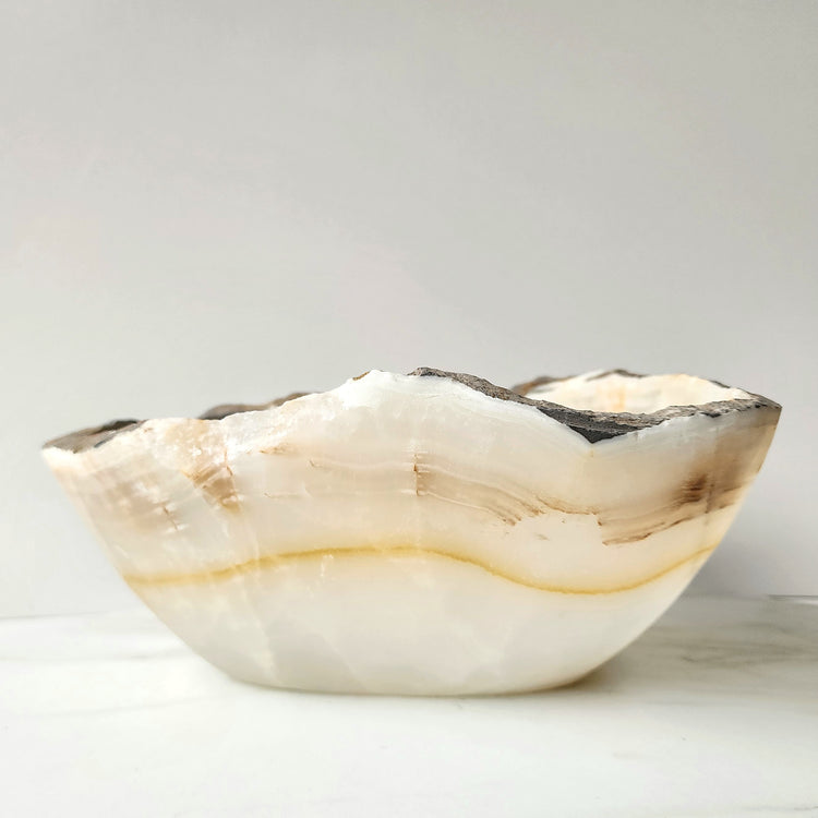 Aragonite Bowl XL Raw Natural Stone 1 - Crystals and Me | Crystal Candles and Ethically Sourced Crystals