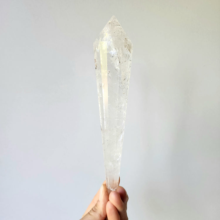 Clear Quartz Crystal Multi Faceted Point with stand 3