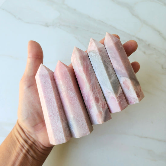 Pink Opal Crystal Point - Crystals and Me | Crystal Candles and Ethically Sourced Crystals