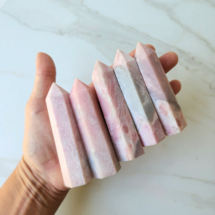 Pink Opal Crystal Point - Crystals and Me | Crystal Candles and Ethically Sourced Crystals