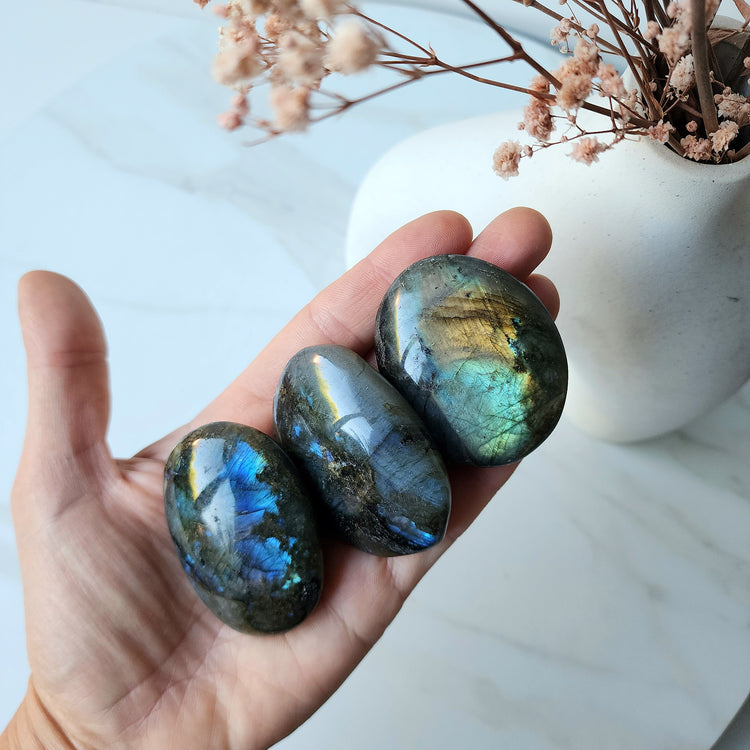 Labradorite Crystal Palm Stone - Crystals and Me | Crystal Candles and Ethically Sourced Crystals
