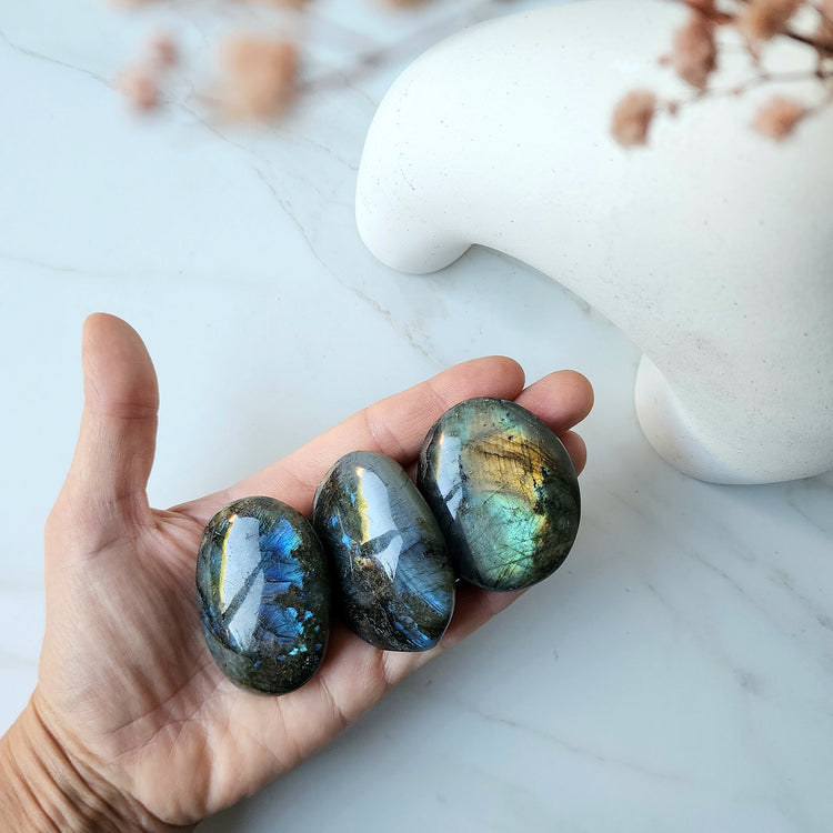 Labradorite Crystal Palm Stone - Crystals and Me | Crystal Candles and Ethically Sourced Crystals