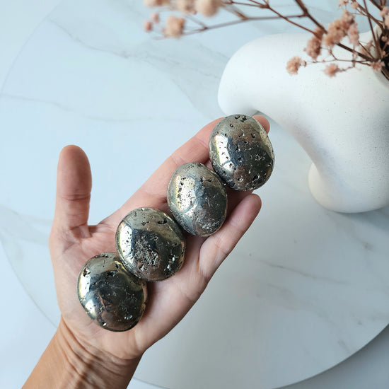 Pyrite Crystal Palm Stone - Crystals and Me | Crystal Candles and Ethically Sourced Crystals