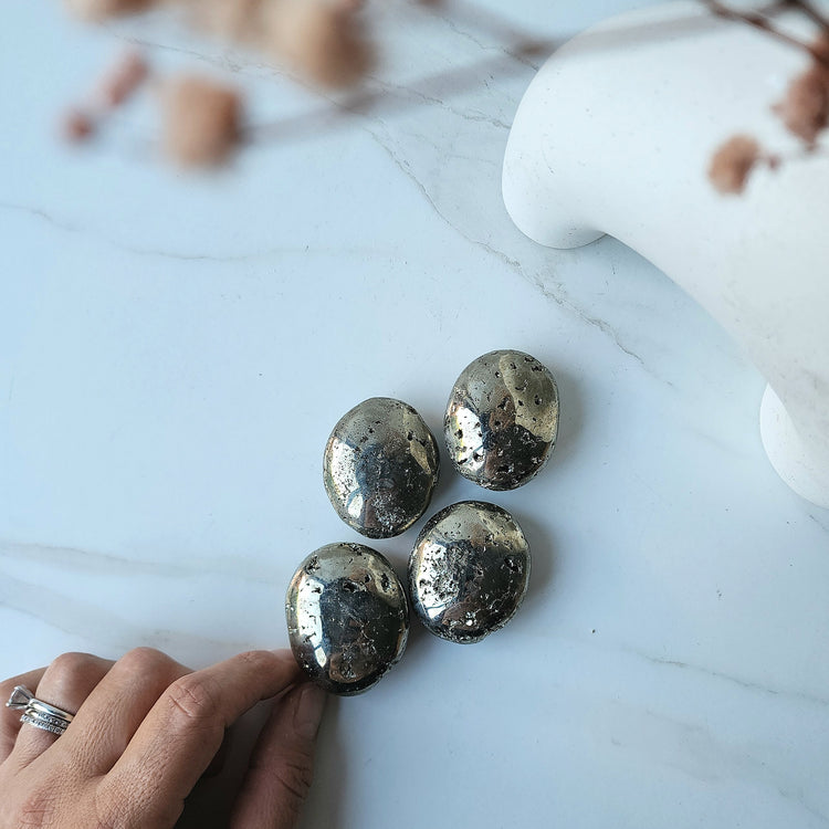 Pyrite Crystal Palm Stone - Crystals and Me | Crystal Candles and Ethically Sourced Crystals