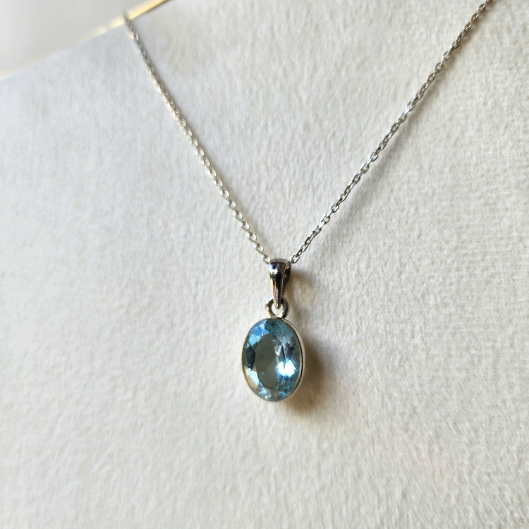 Blue Topaz Sterling Silver Pendant