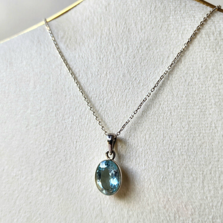 Blue Topaz Sterling Silver Pendant