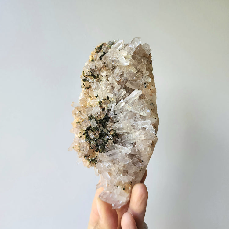 Himalayan Quartz Crystal with Epidote Unique Cluster