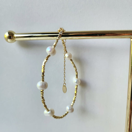 Fresh Water Pearl Cube Bracelet Sterling Silver 925 - Crystals and Me | Crystal Candles and Ethically Sourced Crystals