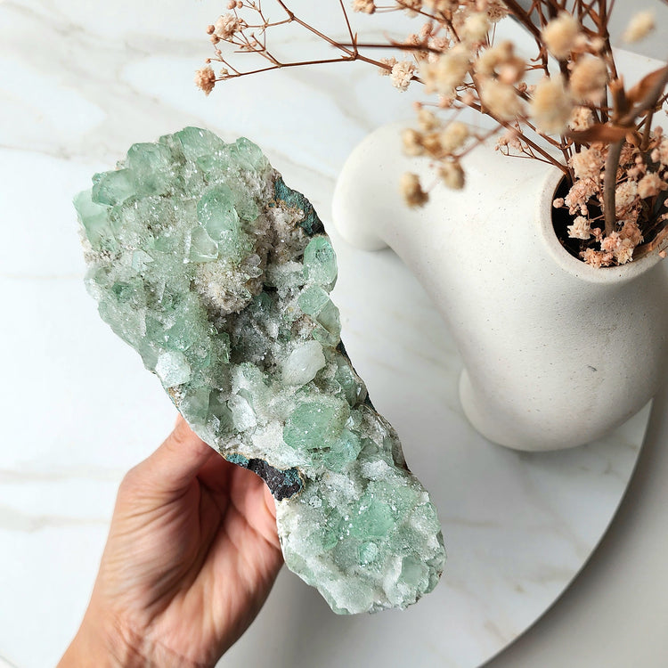 Green Apophyllite Crystal Rare Cluster Collectors Pieces