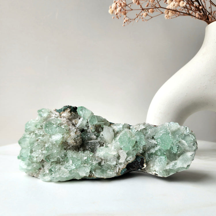 Green Apophyllite Crystal Rare Cluster Collectors Pieces