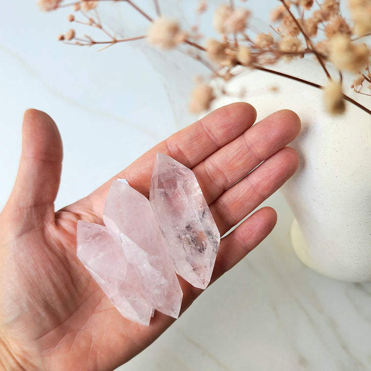 Rose Quartz Crystal AAA Double Terminated Point