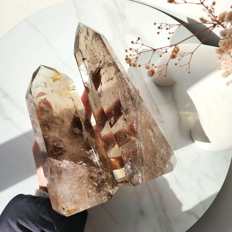 Smokey Citrine Crystal Natural AAA Polished XL Generator Tower Point Obelisk