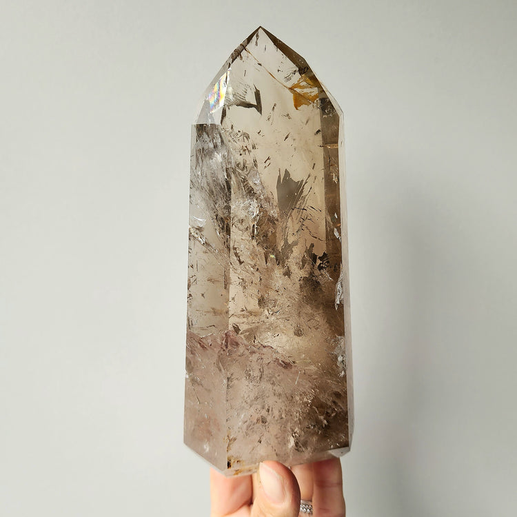 Smokey Citrine Crystal Natural AAA Polished XL Generator Tower Point Obelisk
