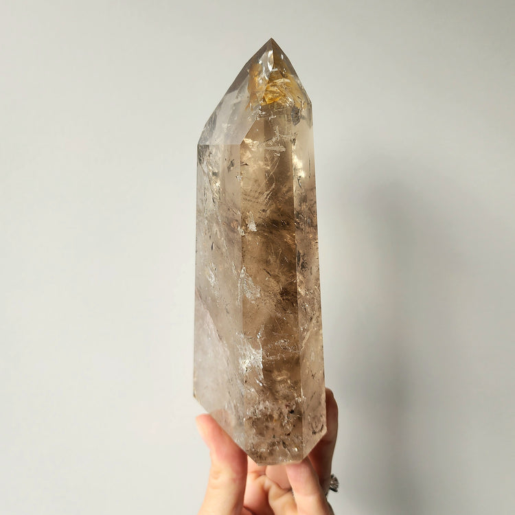 Smokey Citrine Crystal Natural AAA Polished XL Generator Tower Point Obelisk