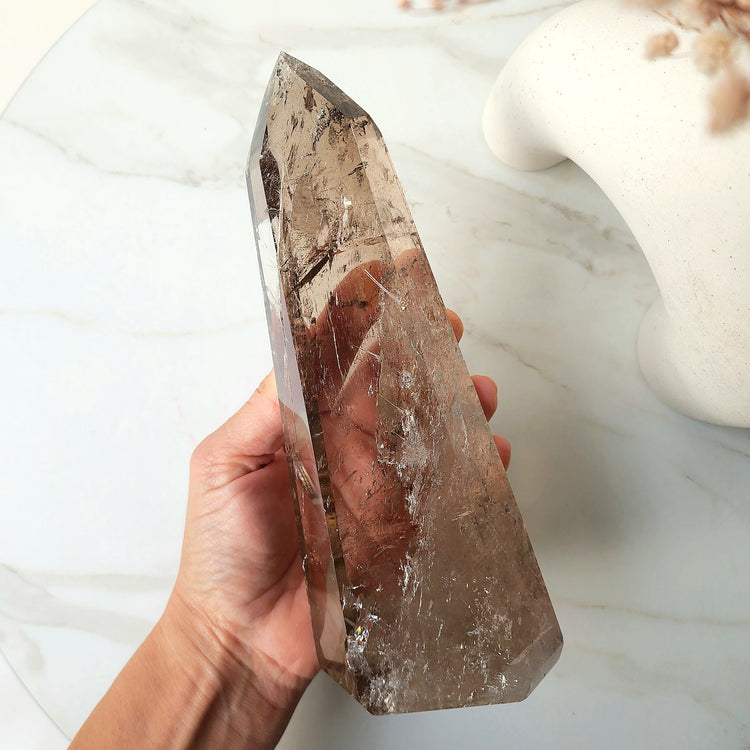 Smokey Citrine Crystal Natural AAA Polished XL Generator Tower Point Obelisk