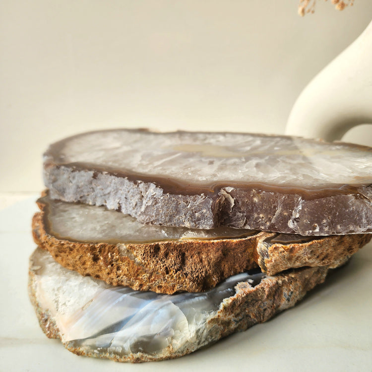 Agate Crystal Slab Slice XL with stand