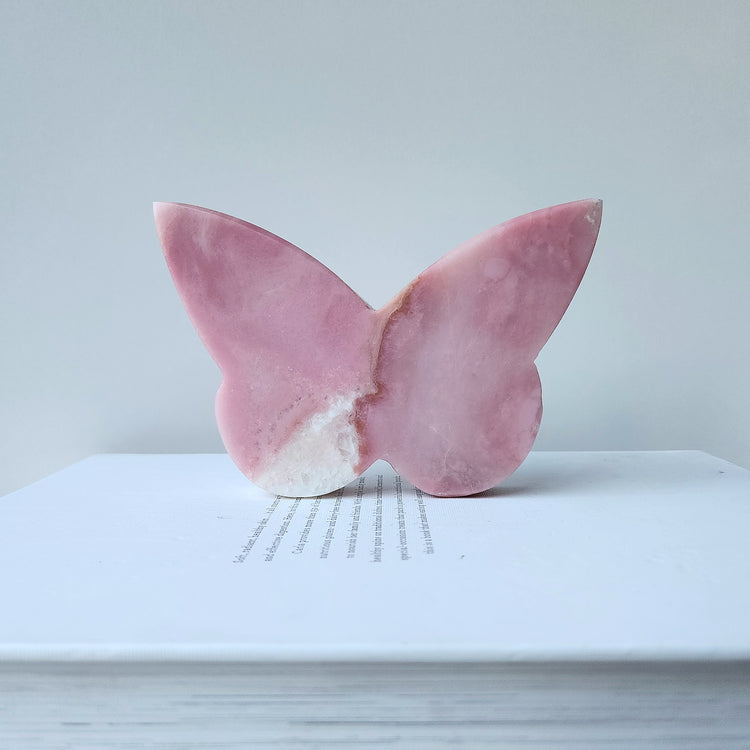 Pink Opal Crystal Butterfly XL AAA