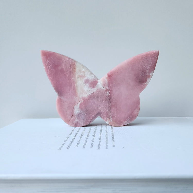 Pink Opal Crystal Butterfly XL AAA