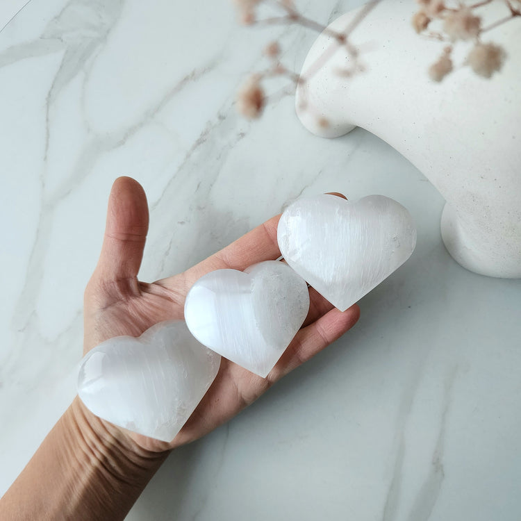 Selenite Crystal Heart