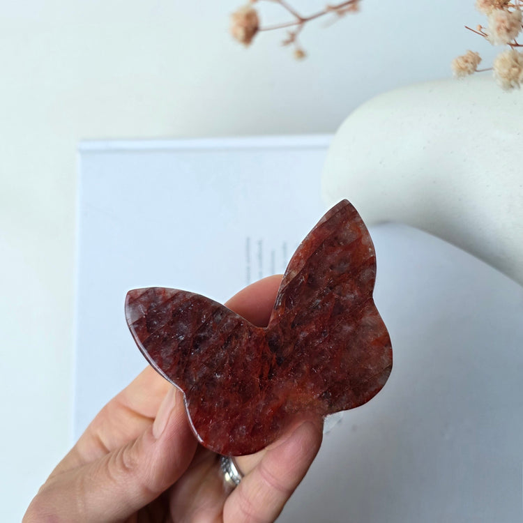 Fire Quartz Crystal Butterfly