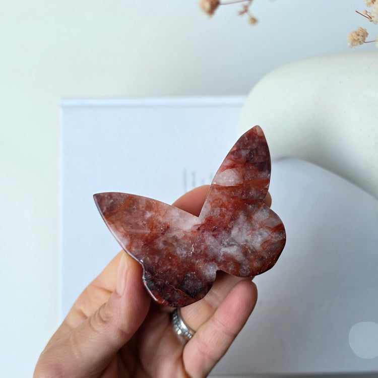 Fire Quartz Crystal Butterfly