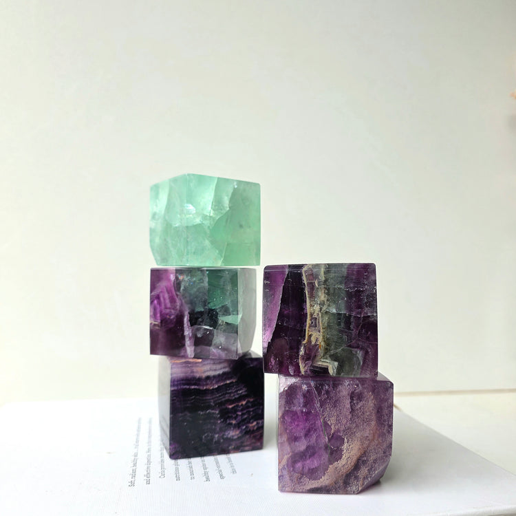 Fluorite Crystal Cube