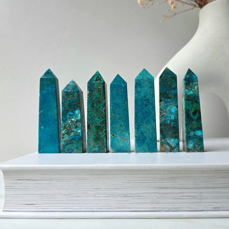 Chrysocolla Crystal Obelisk Tower Mini