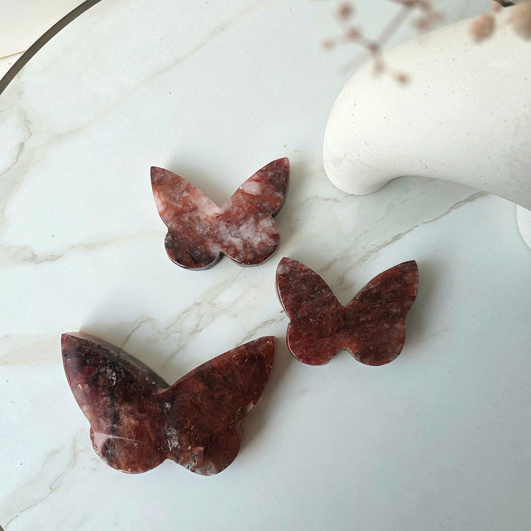 Fire Quartz Crystal Butterfly
