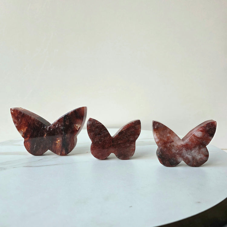 Fire Quartz Crystal Butterfly