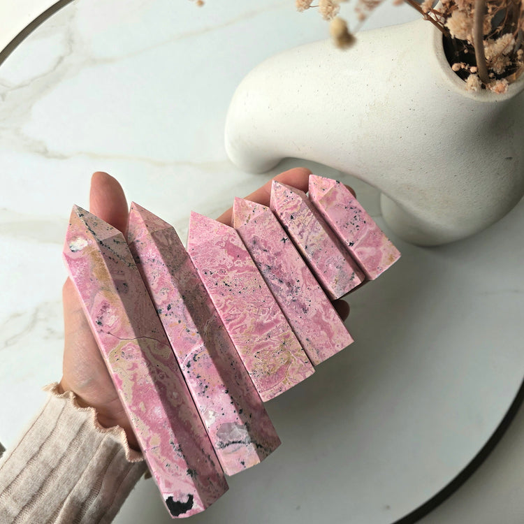 Rhodochrosite Crystal Tower Obelisk Point AA