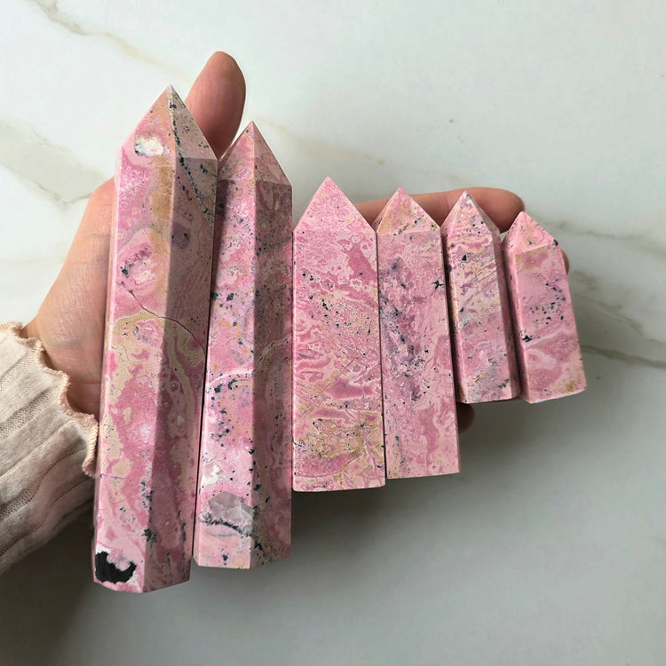 Rhodochrosite Crystal Tower Obelisk Point AA