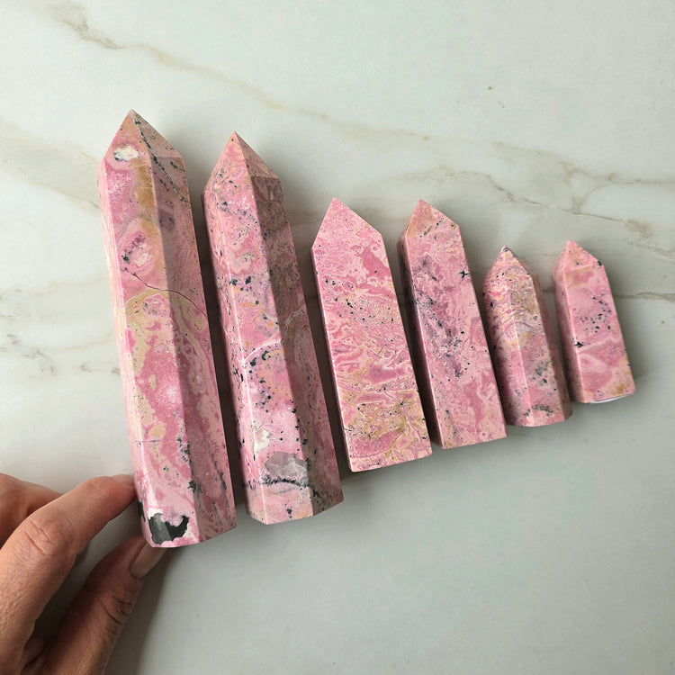 Rhodochrosite Crystal Tower Obelisk Point AA